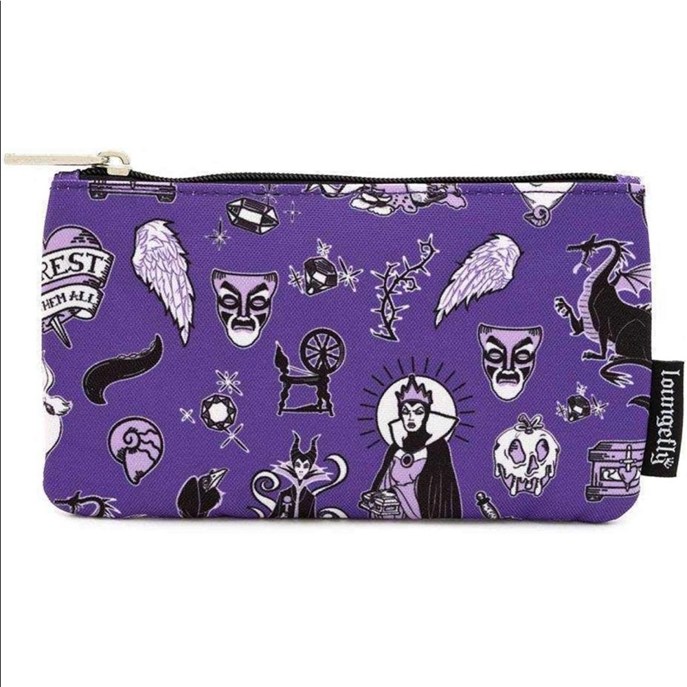 NWT Loungefly Disney Villains Zip Pouch Clutch Bag